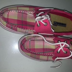 Pink and Green Plaid Sperrys
